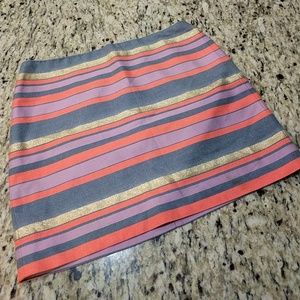 J Crew Multi-Color Striped Skirt